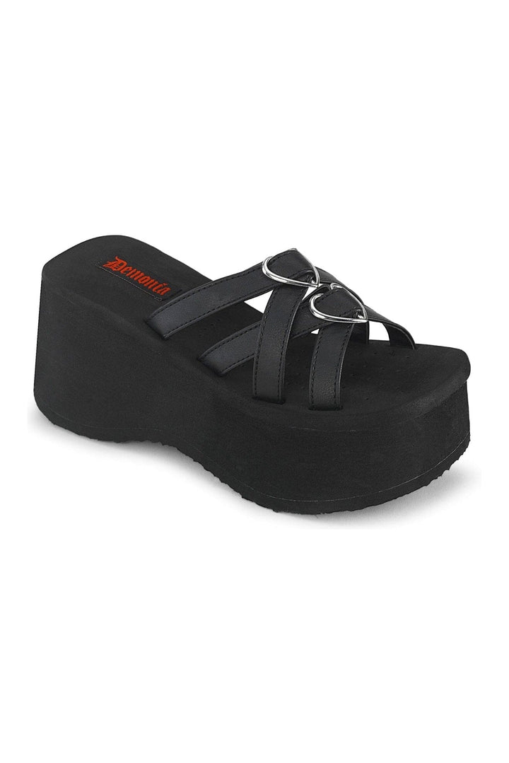 FUNN-15 Black Vegan Leather Slide-Slides-Demonia-Black-10-Vegan Leather-SEXYSHOES.COM