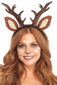 Leg Avenue Fawn Ear Antler Headband in Brown  from SexyShoes.com