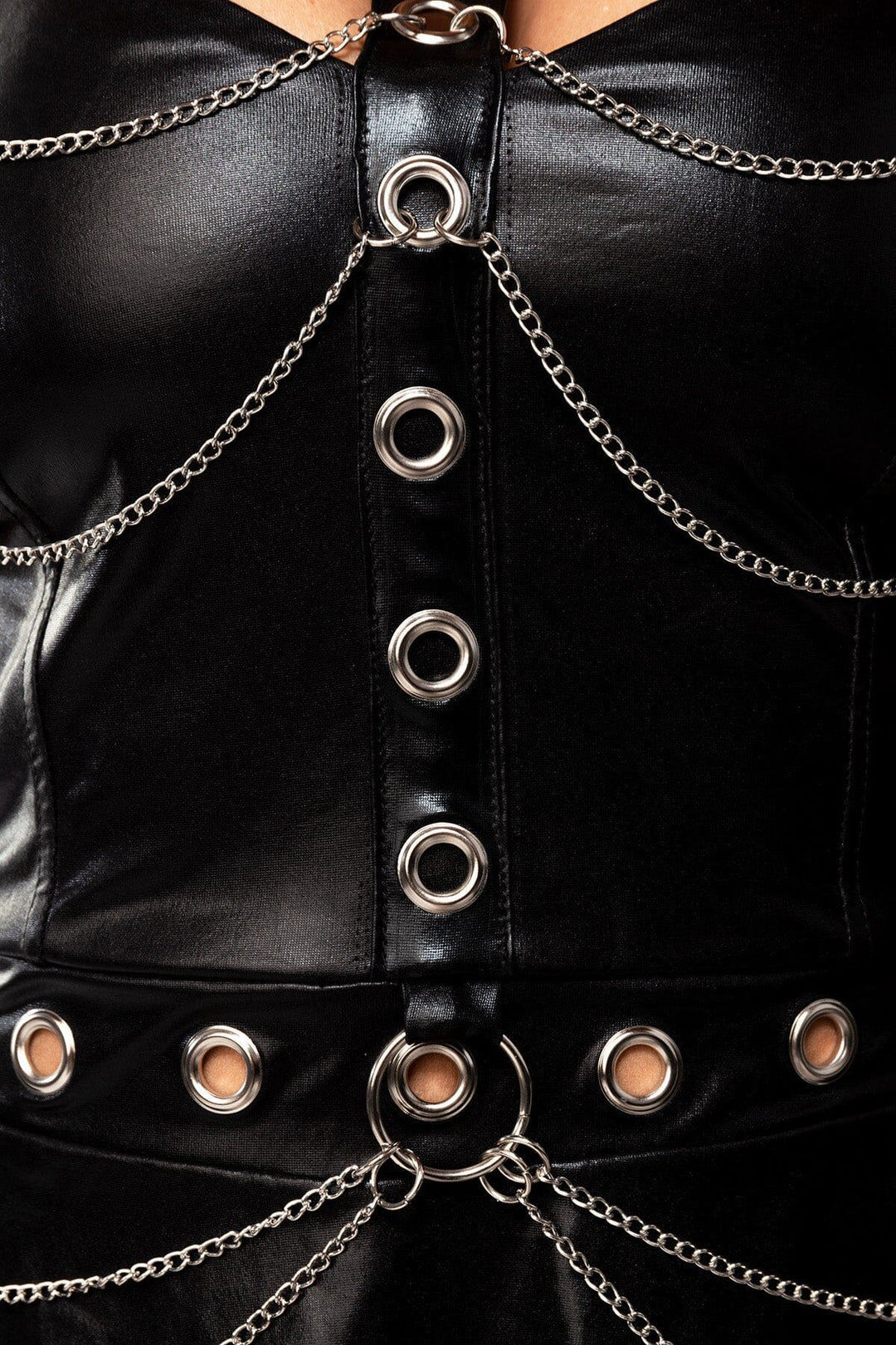 Flared Pleated Mini Dress-Fetish Dresses-Saresia-SEXYSHOES.COM