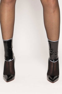 Patrice Catanzaro Flocon Black Vinyl Socks in Black 