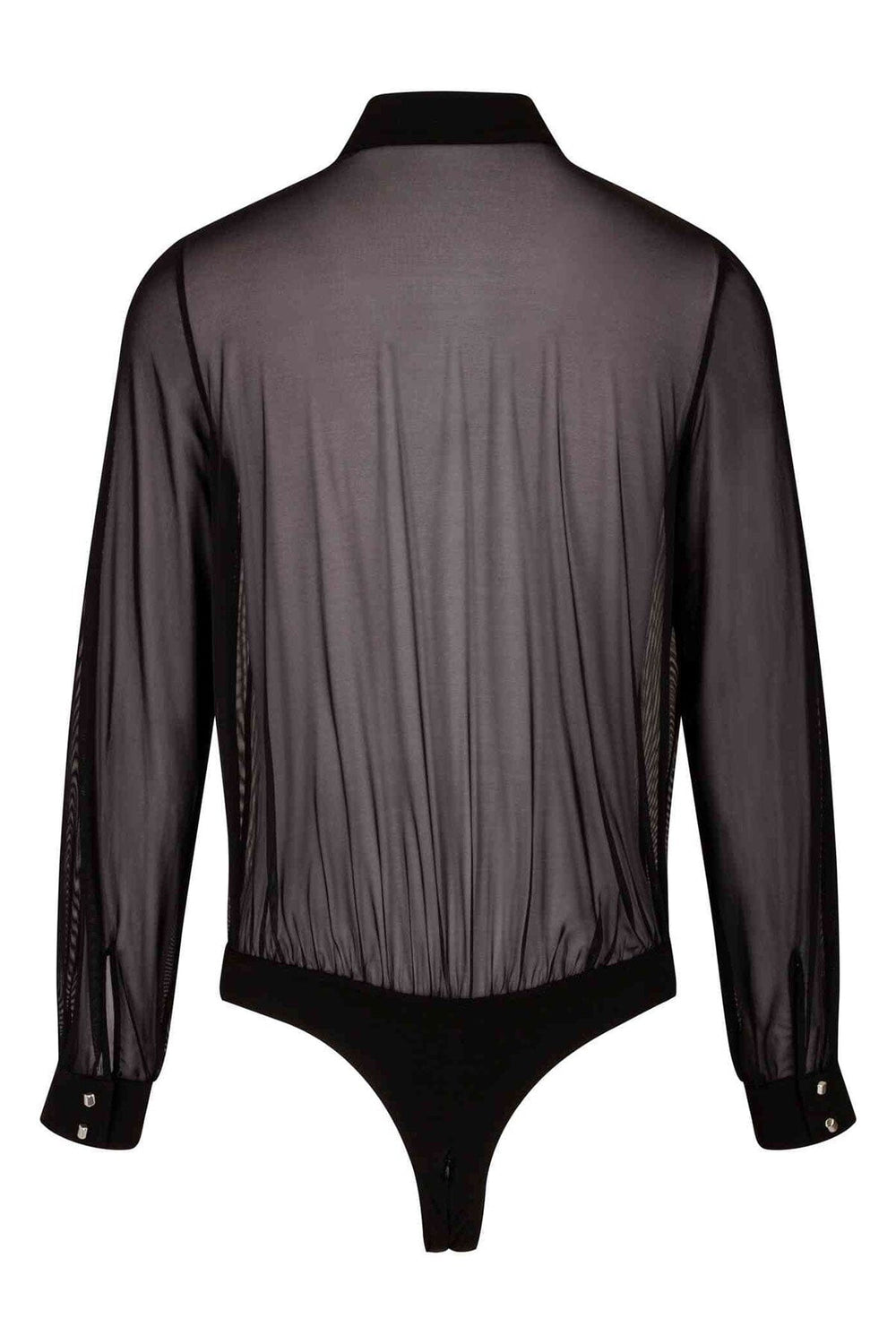 Les P'Tites Folies Frida Black Mesh & Lycra Bodysuit in Black 