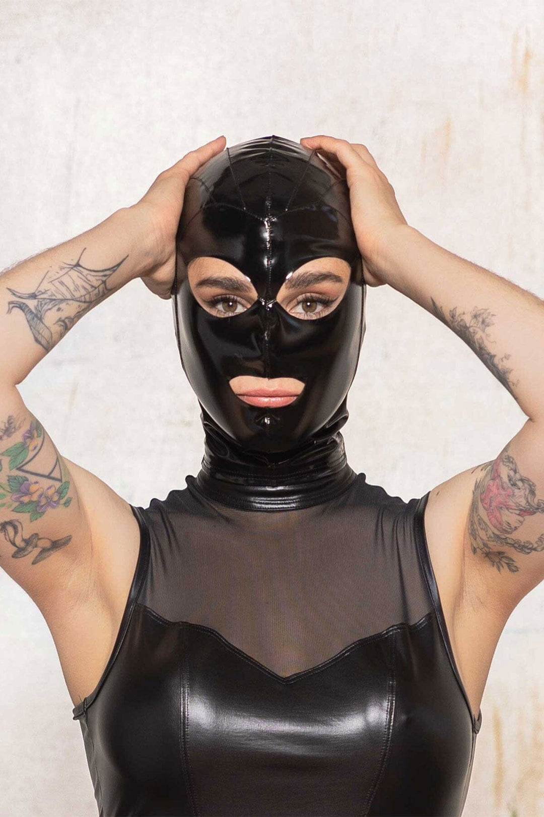 Frost Hood Black Vinyl-Mask + Hoods-Patrice Catanzaro-Black-XS-SEXYSHOES.COM