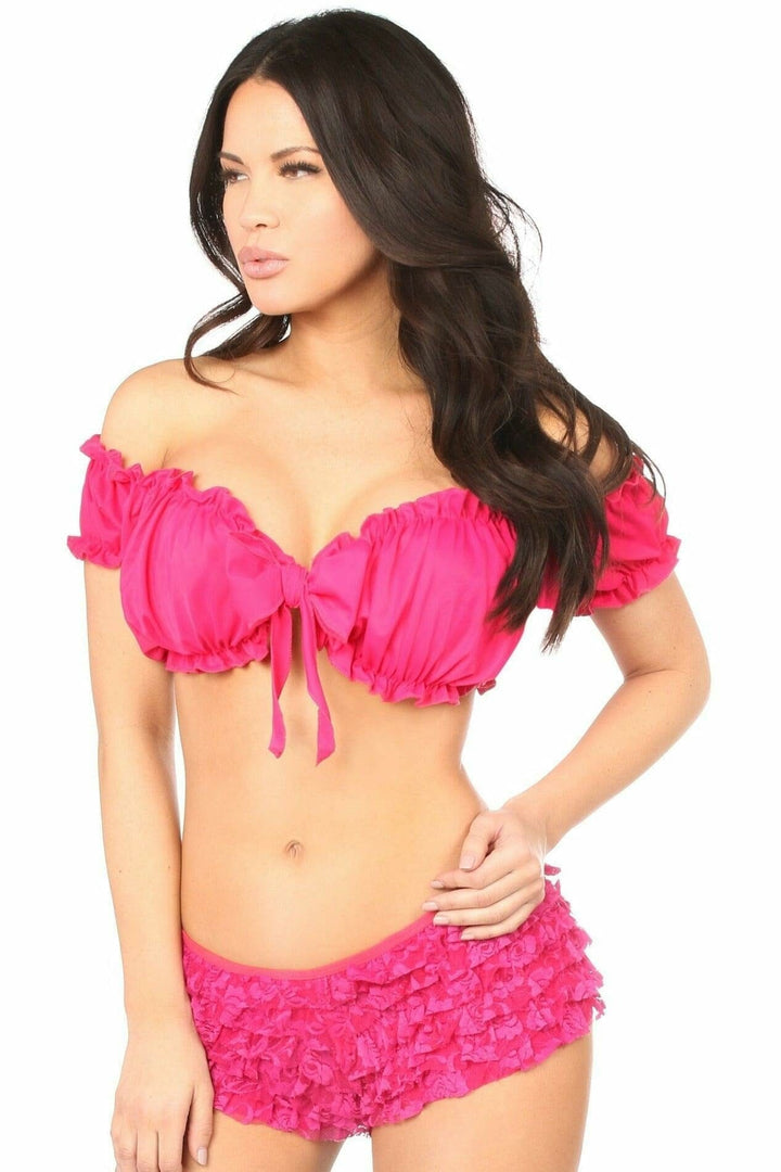 Fuchsia Peasant Top-Peasant Tops-Daisy Corsets-Fuchsia-O/S-SEXYSHOES.COM