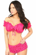 Fuchsia Peasant Top