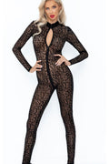 Full Body Leopard Flock Catsuit