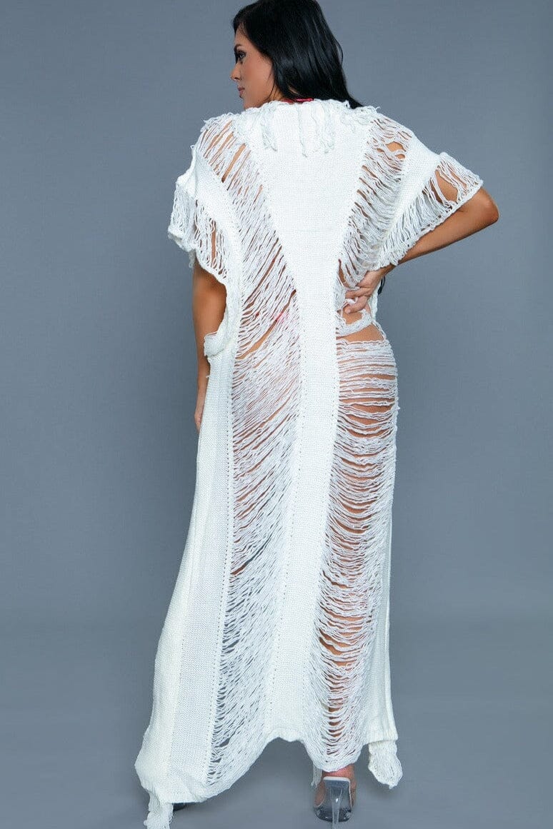 BeWicked Full Length Crochet Cover Ups in White 