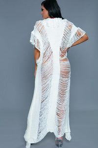 BeWicked Full Length Crochet Cover Ups in White 