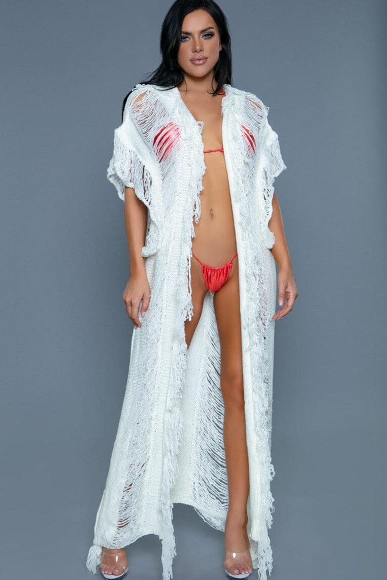 BeWicked Full Length Crochet Cover Ups in White  from SexyShoes.com