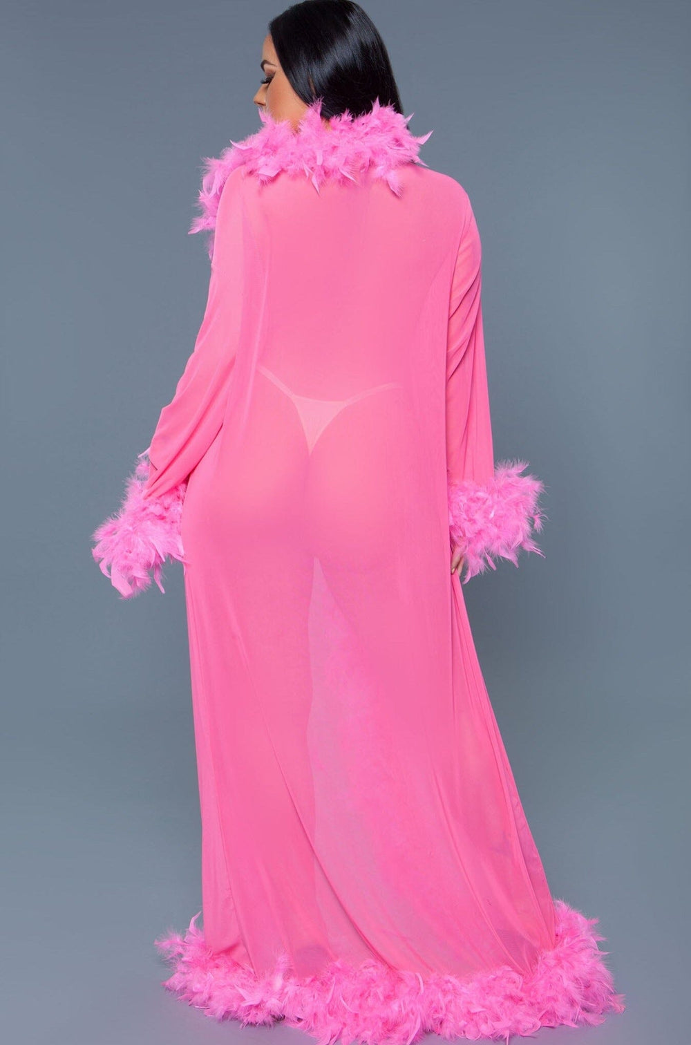 Full-Length Feather Robe-Gowns + Robes-BeWicked-Neon-O/S-SEXYSHOES.COM