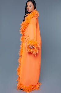 Full-Length Feather Robe-Gowns + Robes-BeWicked-Neon-O/S-SEXYSHOES.COM