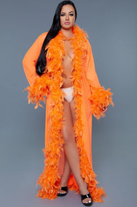 BeWicked Full Length Feather Robe in Neon  from SexyShoes.com