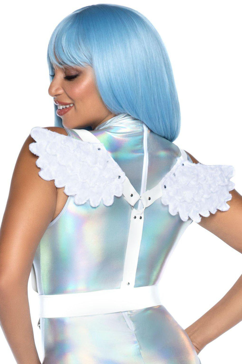 Furry Angel Wing Harness-Wings + Harness-Leg Avenue-White-O/S-SEXYSHOES.COM