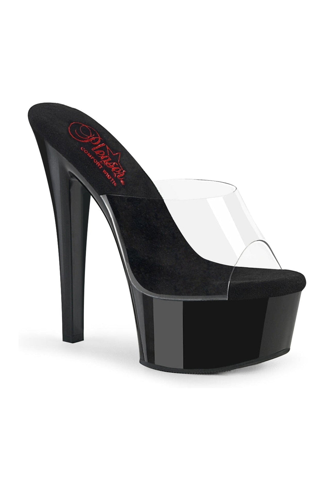 Pleaser GLEAM-601 Clear Vinyl Slide in Clear Vinyl from SexyShoes.com