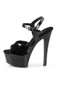 Pleaser GLEAM-609 Sandal in Black Patent