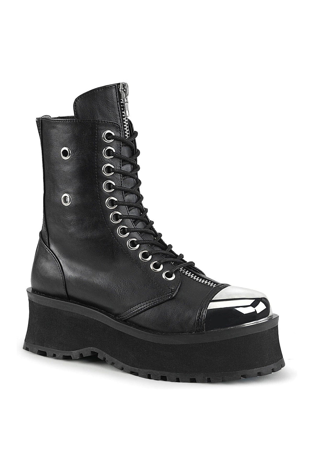 GRAVEDIGGER-10 Black Vegan Leather Ankle Boot-Ankle Boots-Demonia-Black-10-Vegan Leather-SEXYSHOES.COM
