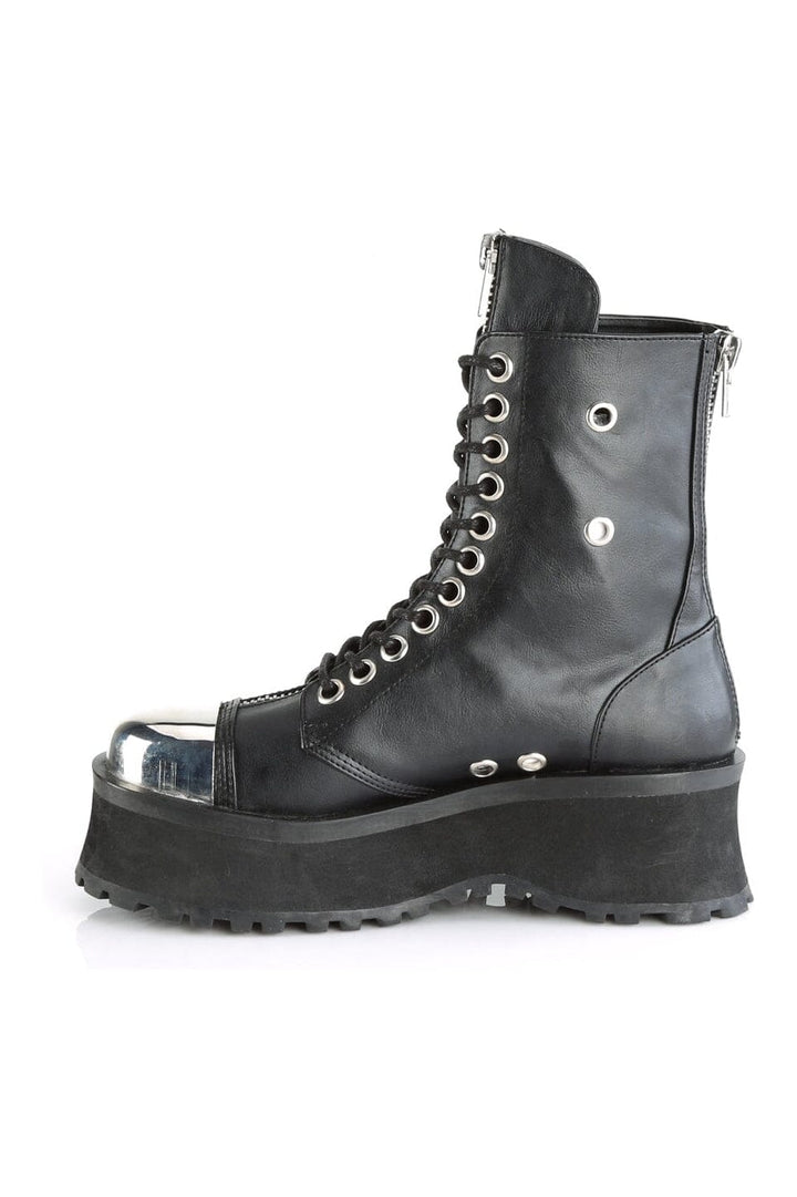GRAVEDIGGER-10 Black Vegan Leather Ankle Boot-Ankle Boots-Demonia-SEXYSHOES.COM