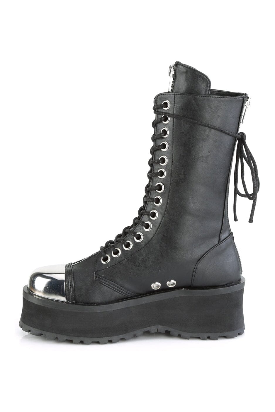 GRAVEDIGGER-14 Black Vegan Leather Knee Boot-Knee Boots-Demonia-SEXYSHOES.COM