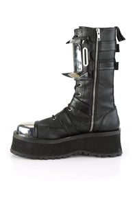 Demonia GRAVEDIGGER-250 Black Vegan Leather Knee Boot in Black Vegan Leather