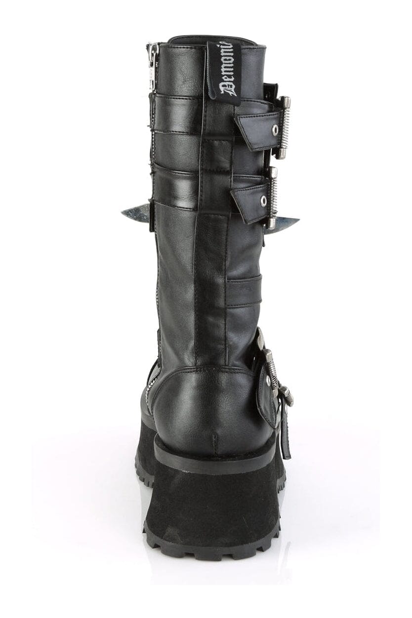 GRAVEDIGGER-250 Black Vegan Leather Knee Boot-Knee Boots-Demonia-SEXYSHOES.COM
