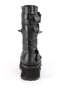 Demonia GRAVEDIGGER-250 Black Vegan Leather Knee Boot in Black Vegan Leather