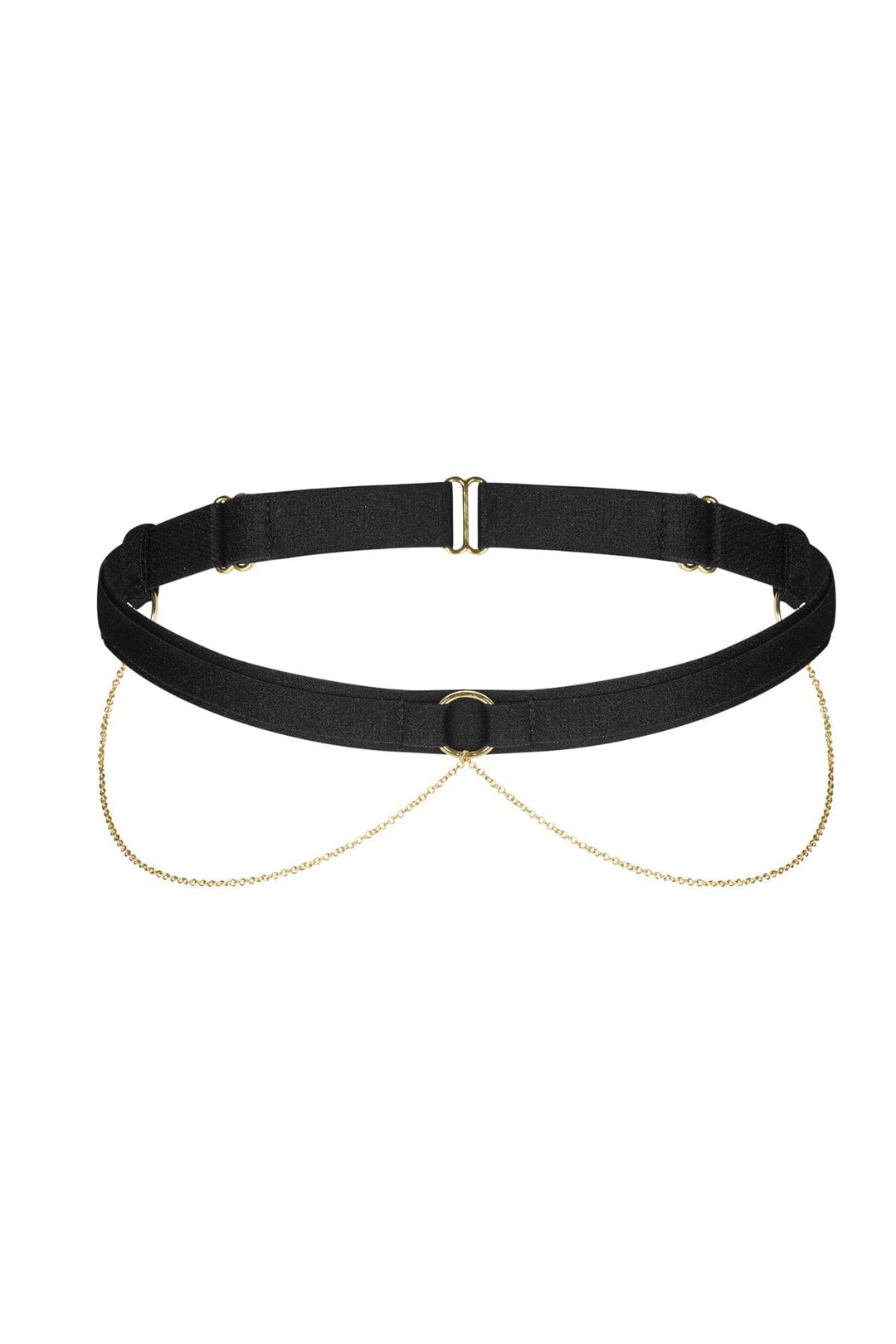 Noir Handmade Garterbelt with Gold Chain Detail in Black  from SexyShoes.com