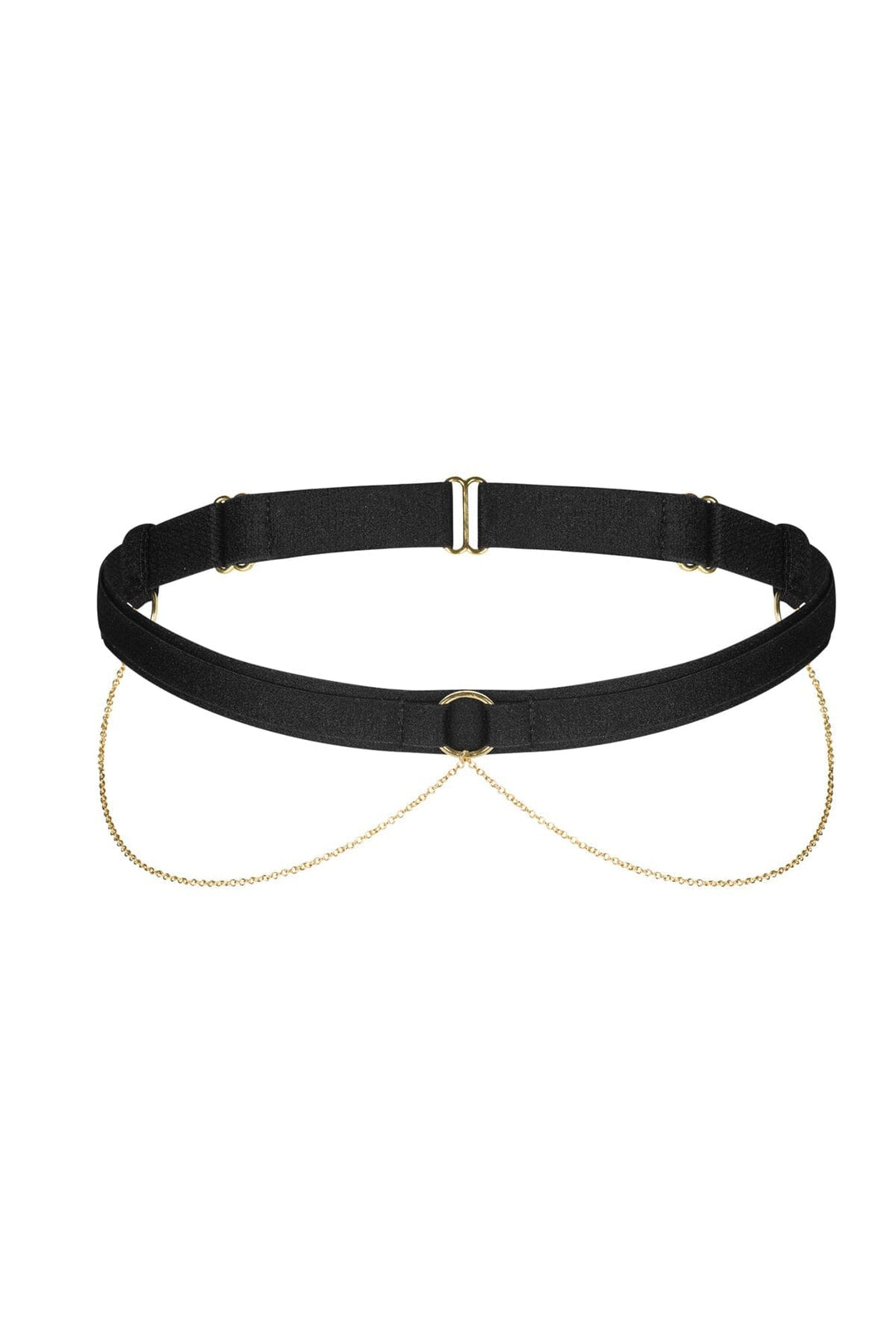Garterbelt with Gold Chain Detail-Fetish Garter Belts-Noir Handmade-Black-O/S-SEXYSHOES.COM