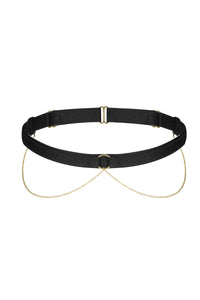 Noir Handmade Garterbelt with Gold Chain Detail in Black  from SexyShoes.com