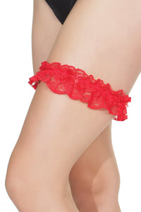 Coquette Gathered Garter in Red  from SexyShoes.com