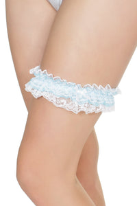 Coquette Gathered Garter in White  from SexyShoes.com