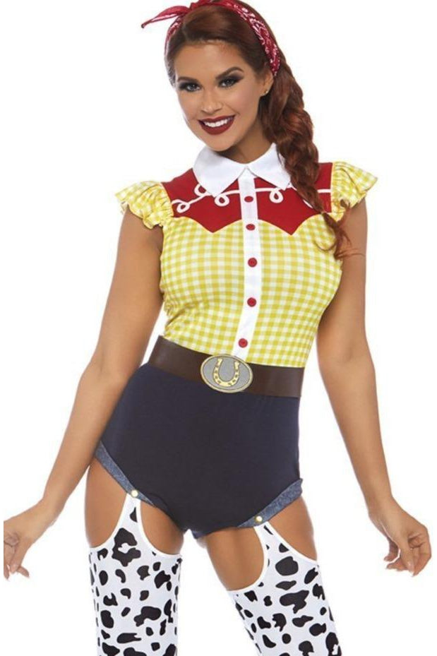 Leg Avenue Giddy Up Cowgirl Costume in Multi  from SexyShoes.com