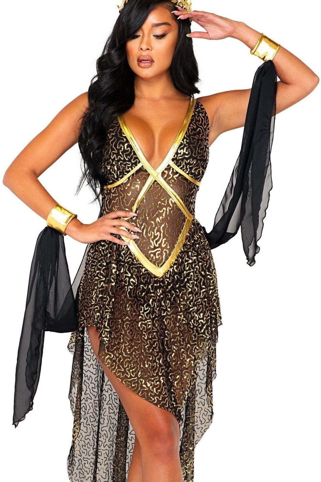 Glamorous Goddess Costume-Goddess Costumes-Roma Costumes-Black-L-SEXYSHOES.COM