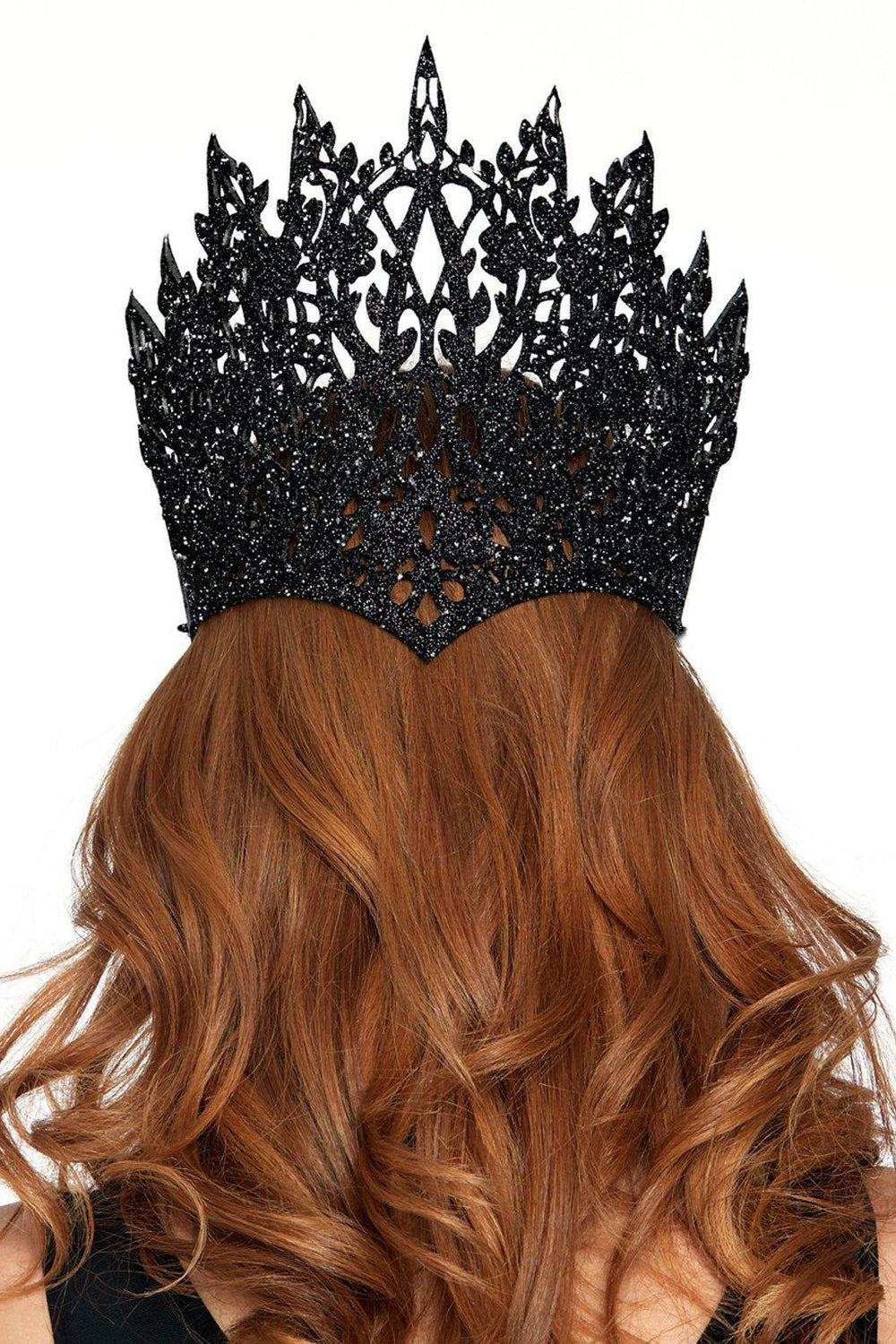 Glitter Die Cut Crown-Costume Headwear-Leg Avenue-Black-O/S-SEXYSHOES.COM