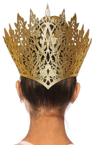 Glitter Die Cut Crown-Costume Headwear-Leg Avenue-Gold-O/S-SEXYSHOES.COM