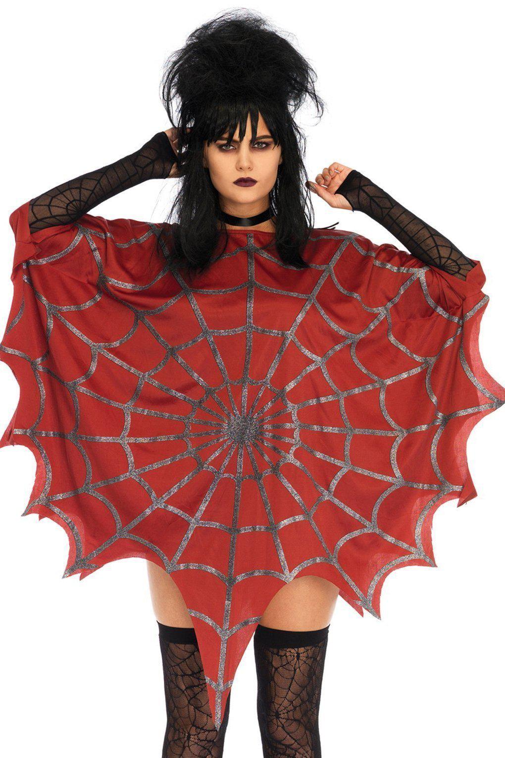 Glittter Wed Poncho-Other Costumes-Leg Avenue-Red-O/S-SEXYSHOES.COM
