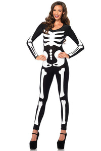 Leg Avenue Glow In the Dark Skeleton Catsuit in Black  from SexyShoes.com