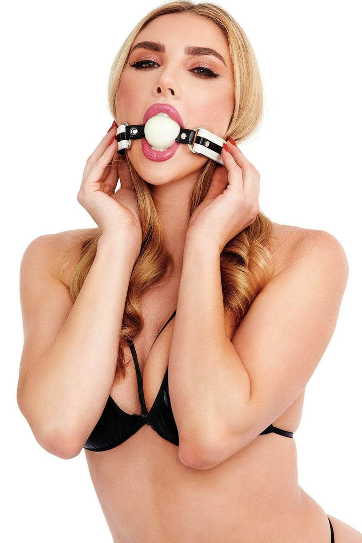 Glow in Dark Ball Gag-Cuffs + Chokers-Whipsmart-Black-O/S-SEXYSHOES.COM