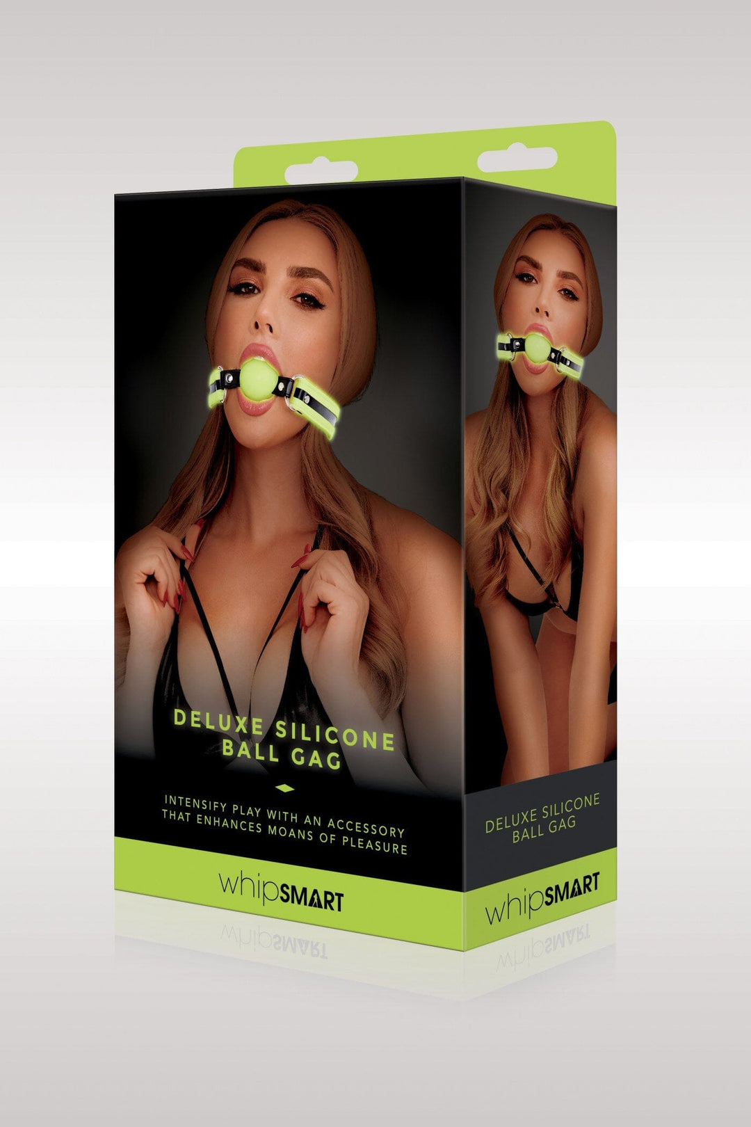 Glow in Dark Ball Gag-Cuffs + Chokers-Whipsmart-Black-O/S-SEXYSHOES.COM