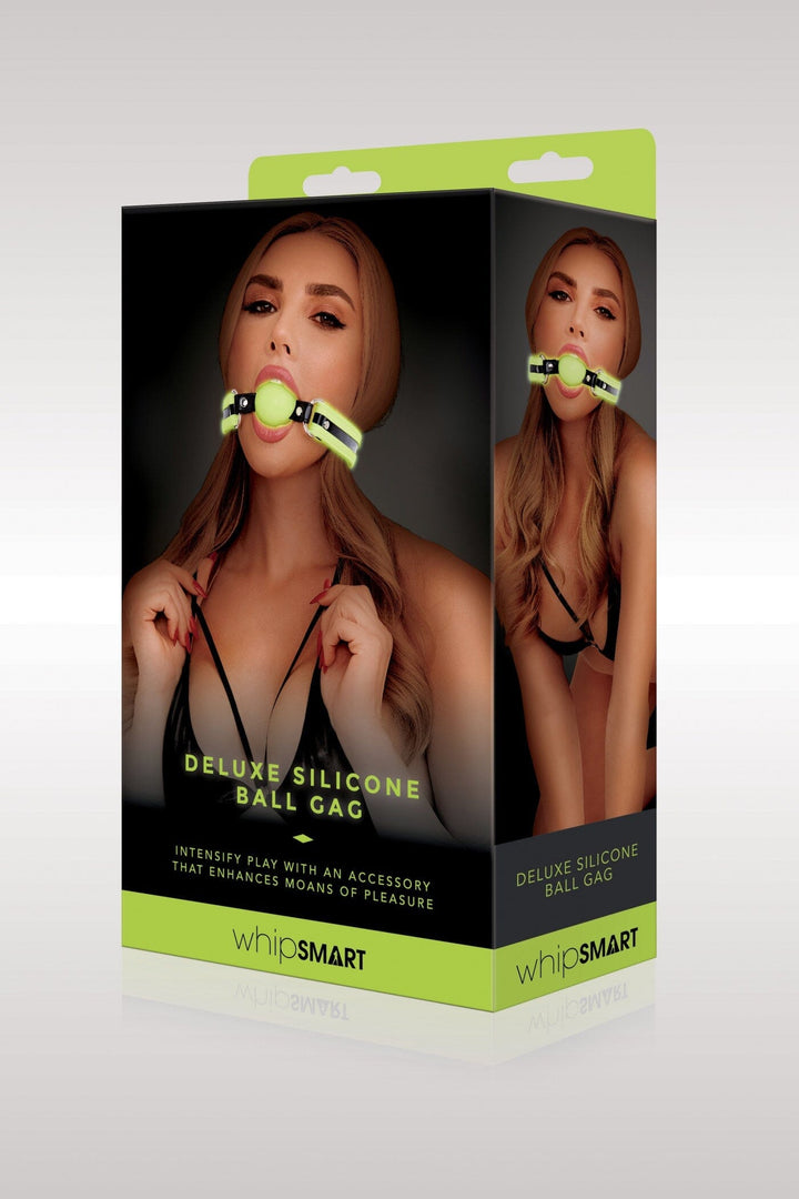 Glow in Dark Ball Gag-Cuffs + Chokers-Whipsmart-Black-O/S-SEXYSHOES.COM