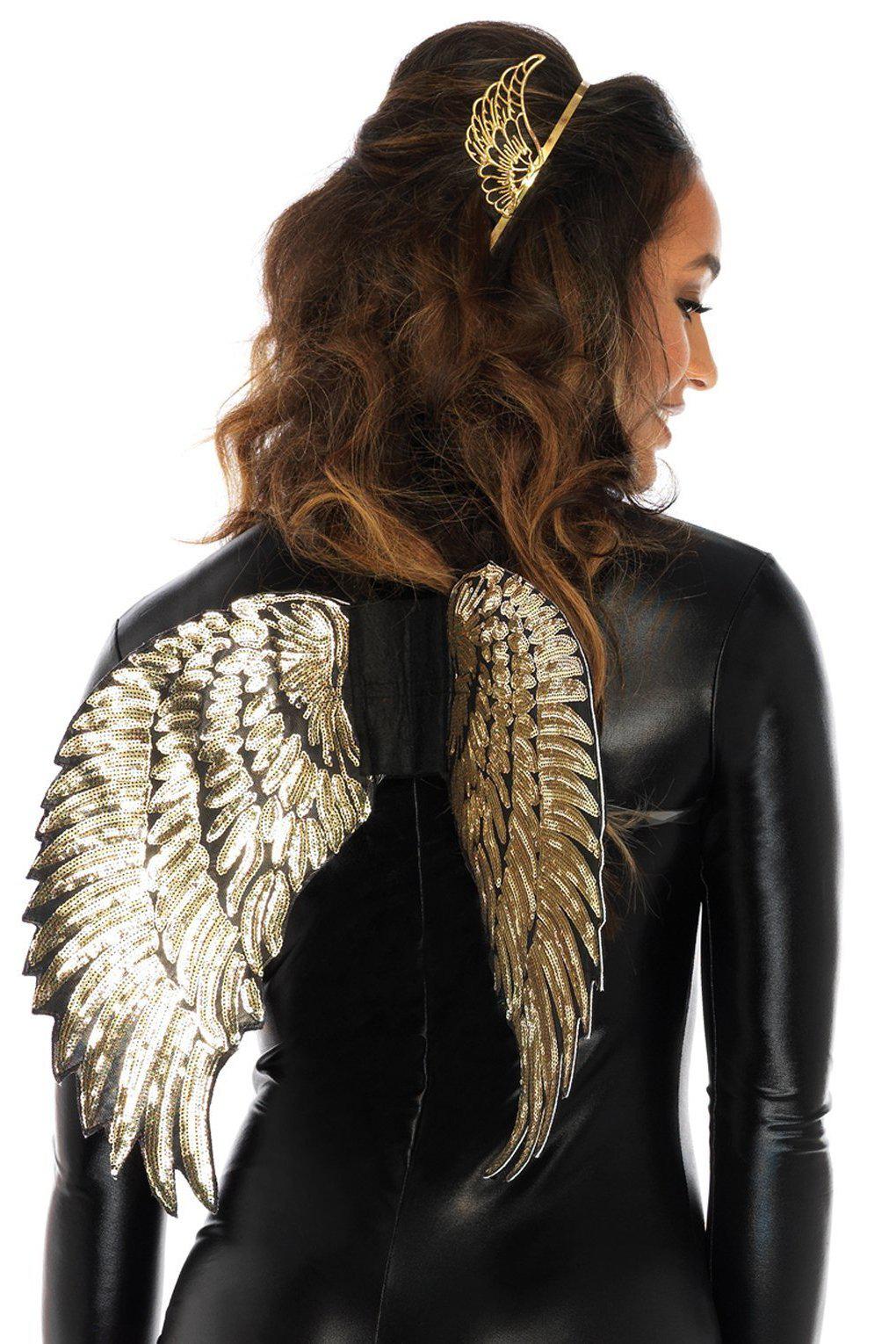 Gold Sequin Wings-Wings + Harness-Leg Avenue-Gold-O/S-SEXYSHOES.COM