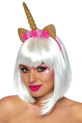 Golden Unicorn Flower Headband