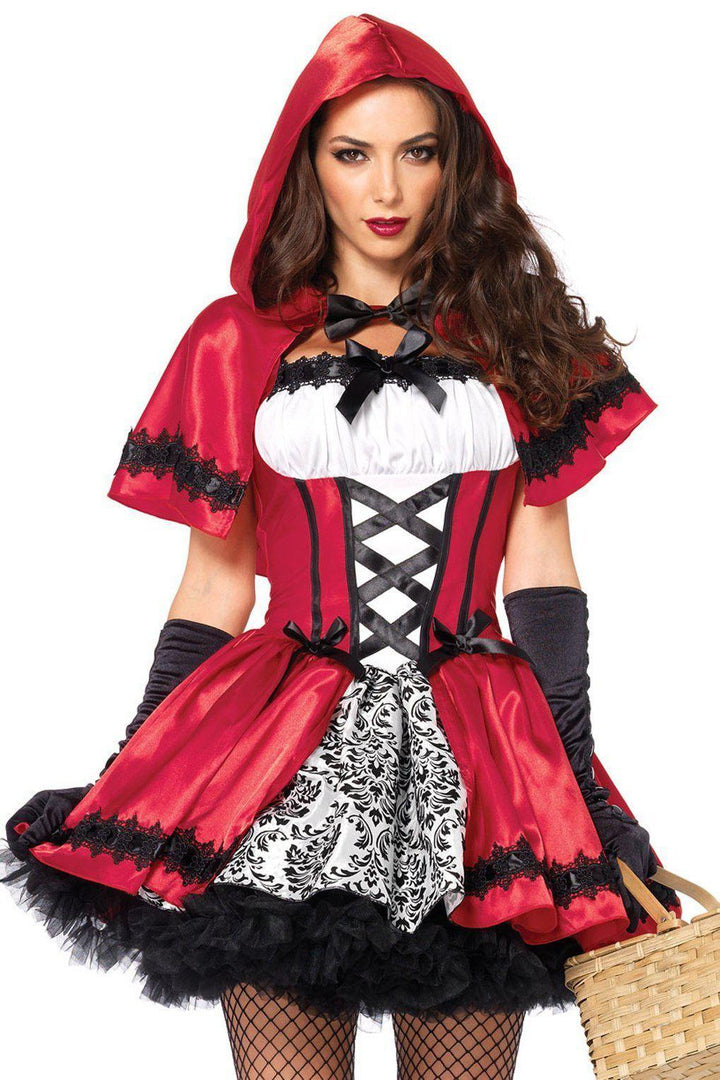 Gothic Red Riding Hood Costume-Fairytale Costumes-Leg Avenue-Red-S-SEXYSHOES.COM