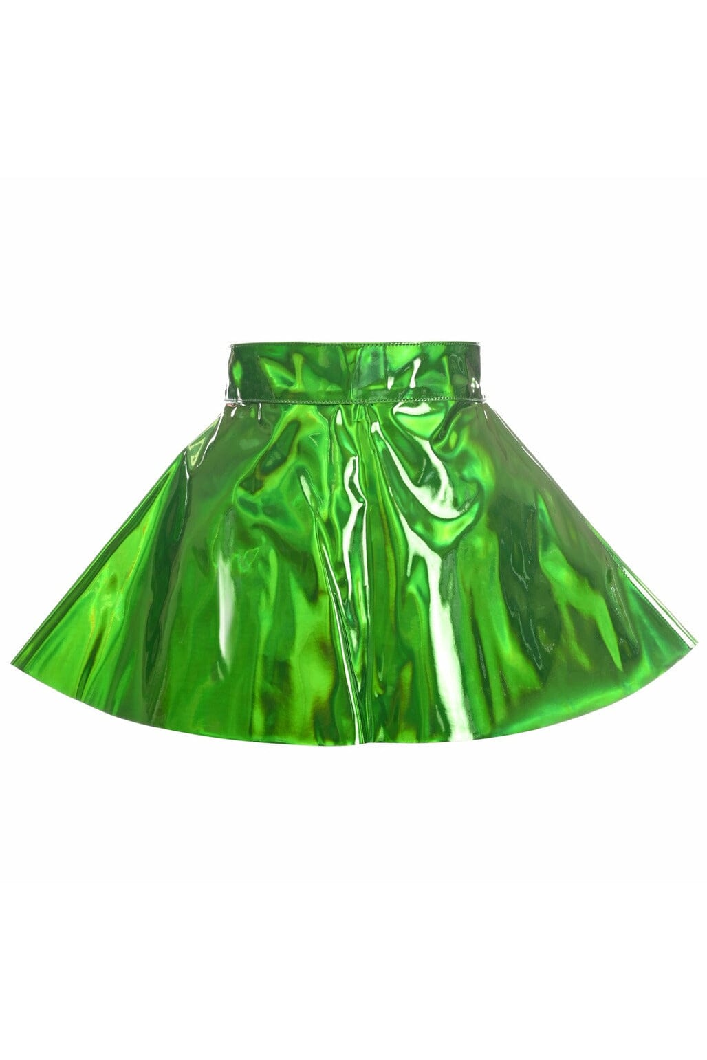 Green Holo Skater Skirt-Mini Skirts-Daisy Corsets-Green-S-SEXYSHOES.COM