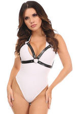 Vegan Leather Halter Bra Harness