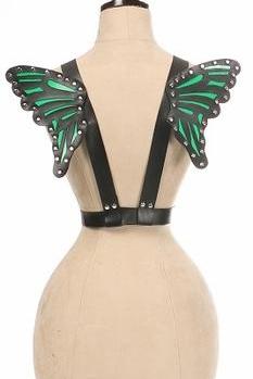 Daisy Corsets Vegan Leather Butterfly Wings in Black  from SexyShoes.com