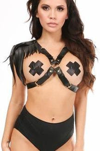Daisy Corsets Plus Size Fringe Shoulder Harness in Black  from SexyShoes.com