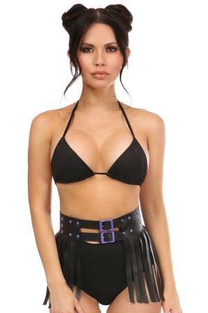 Daisy Corsets Fringe Skirt in Black  from SexyShoes.com