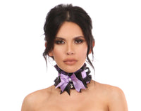 Daisy Corsets Black Lace with Purple Bow on Choker in Purple  from SexyShoes.com