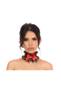 Daisy Corsets Plus Size Roses Satin Choker in Red  from SexyShoes.com