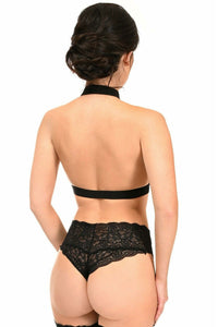 Daisy Corsets Black Stretchy Body Harness W/Gold Hardware in Black 