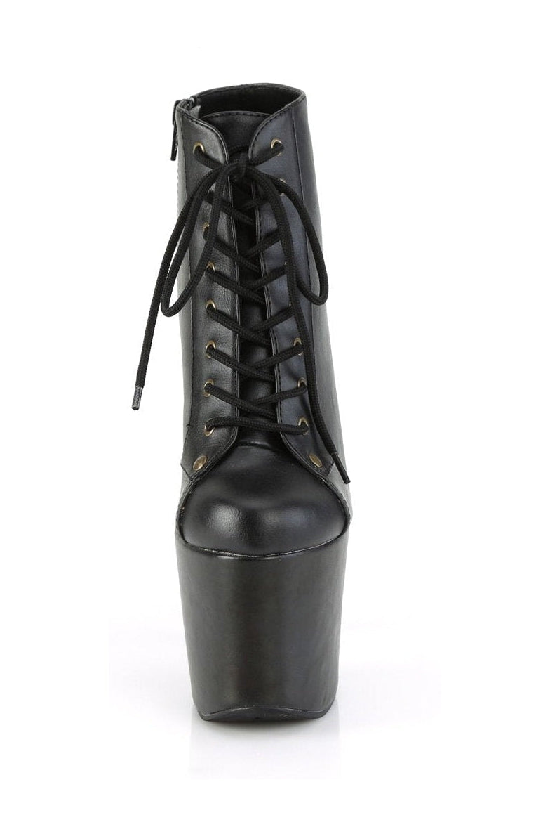 HEX-1005 Thigh Boot | Black Faux Leather-Thigh Boots-Pleaser-SEXYSHOES.COM